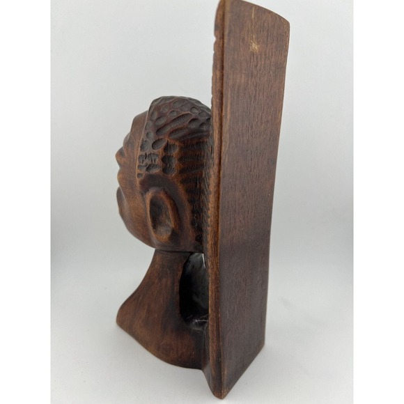 Vintage Collectible Decorative African Hand Carved Wooden Sculpture -‎ Lot of 2 - Picture 7 of 16